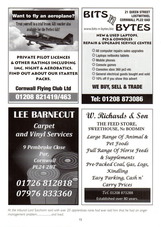 10th (2013) Lostwithiel Charity Beer Festival Programme